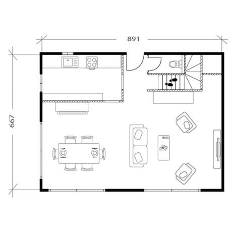Salon moderne, plan avant