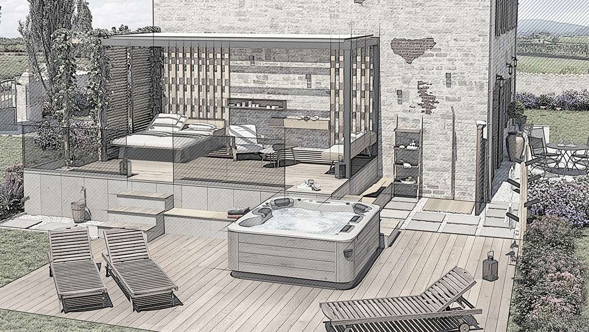 Spa à la campagne, vue générale