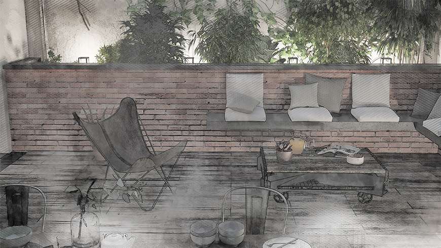 Une terrasse style industriel