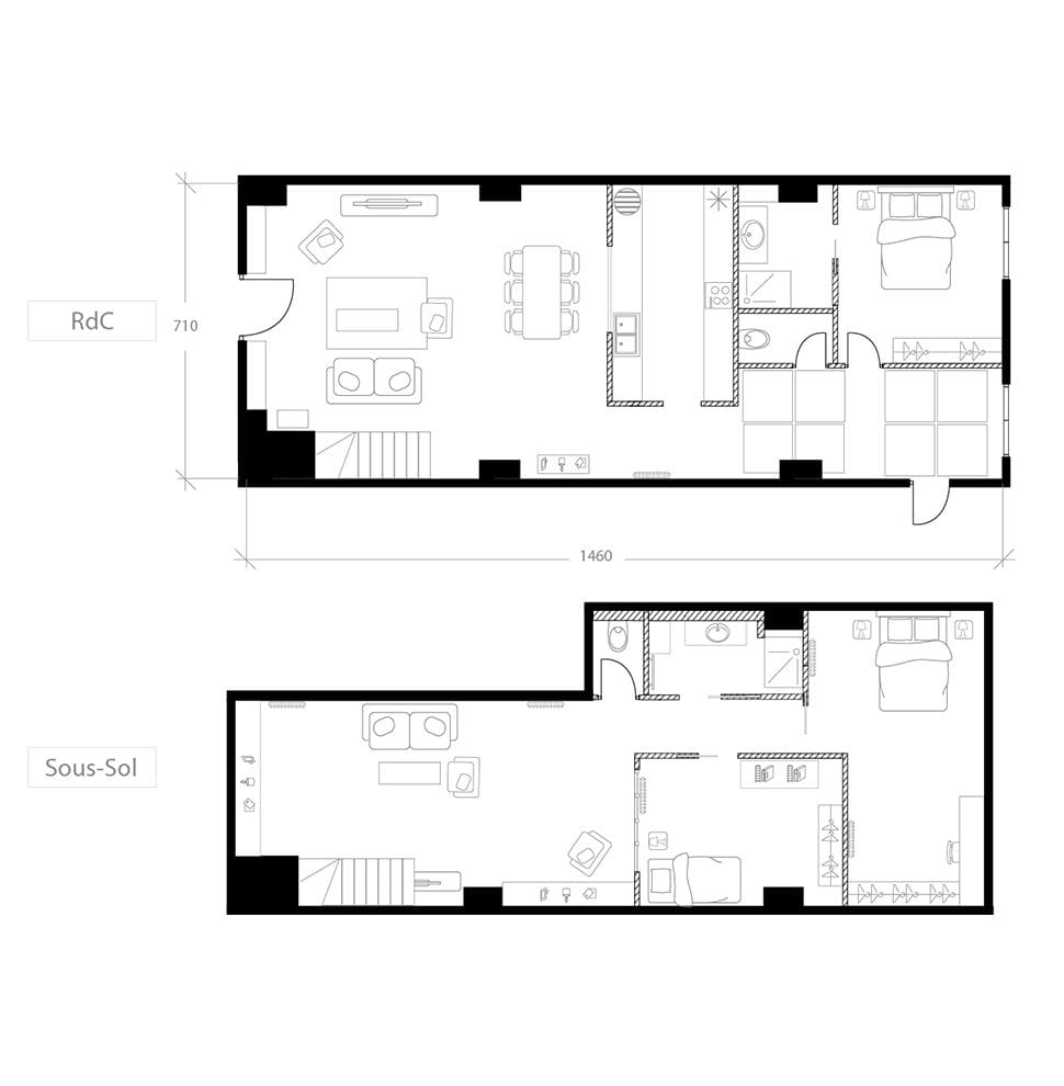 Transformer un local commercial en habitation, plan après