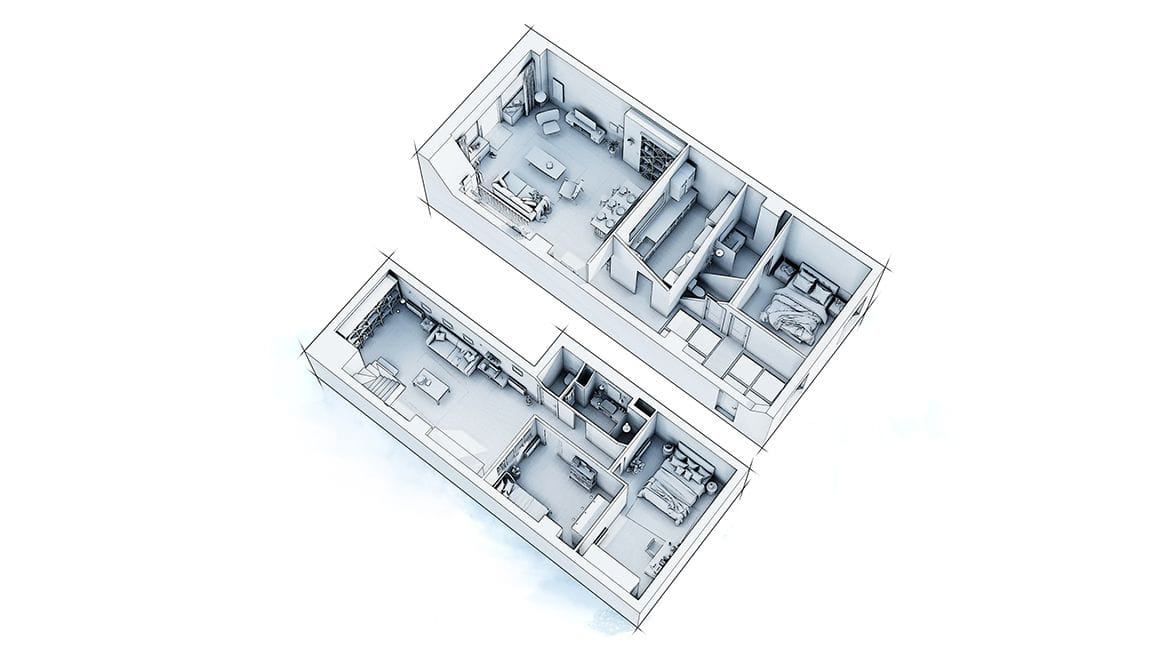 Transformer un local commercial en habitation, vue générale après