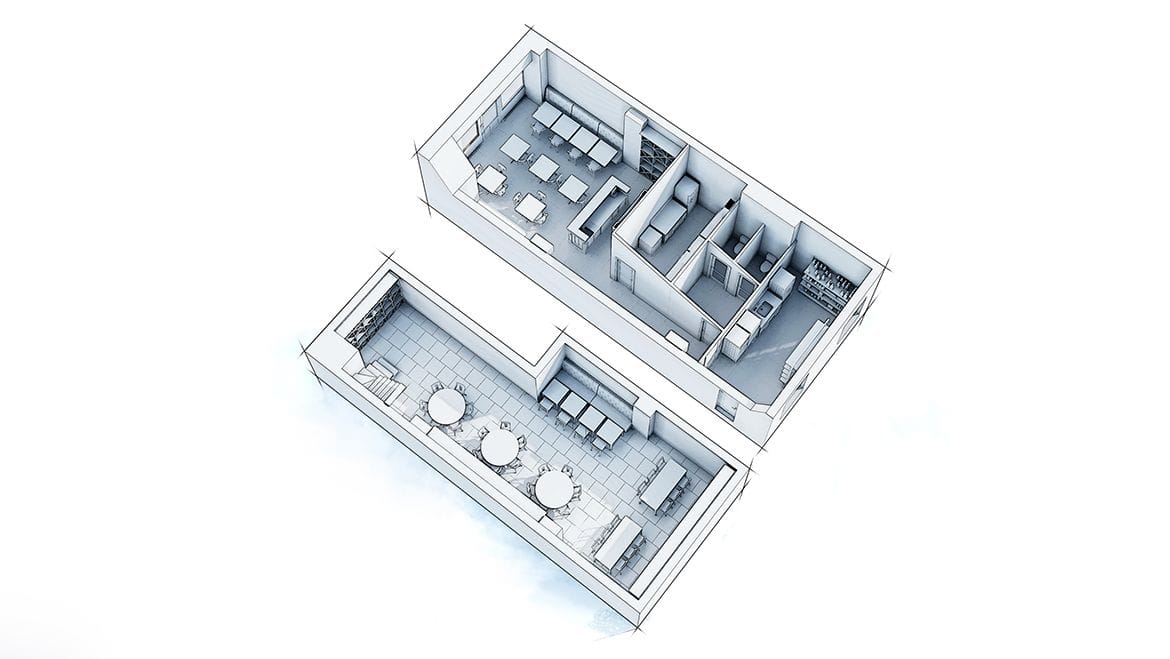 Transformer un local commercial en habitation, vue générale avant