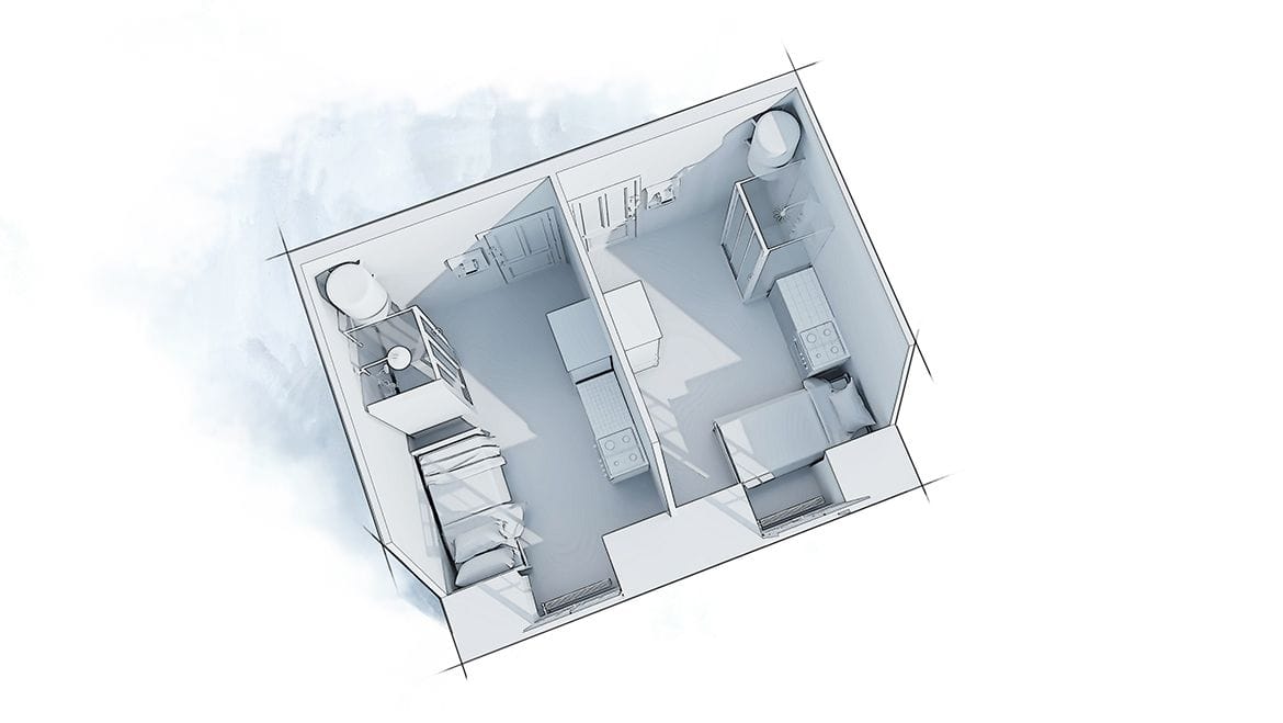 Appartement sous les toits, vue générale avant