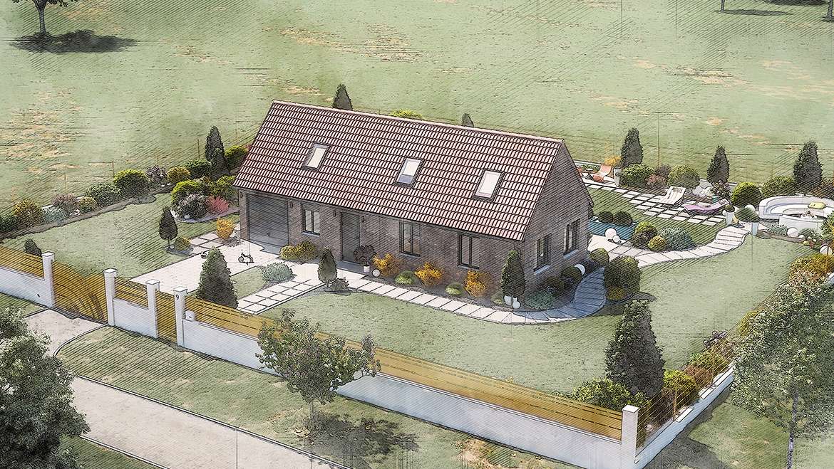 Jardin à la campagne, vue générale