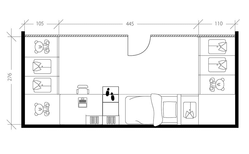 Chambre de garçon, plan
