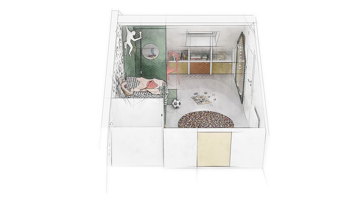 Chambre de garçon, vue générale