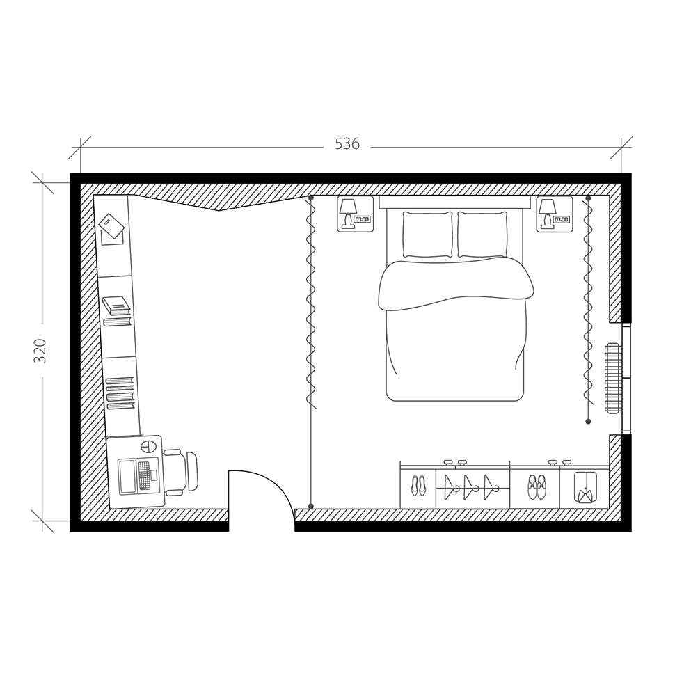 Chambre de musicien, plan après