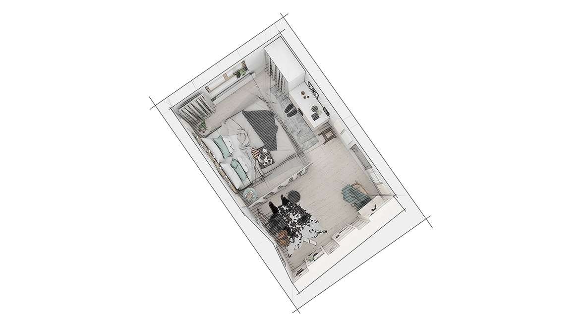 Chambre de musicien, vue générale