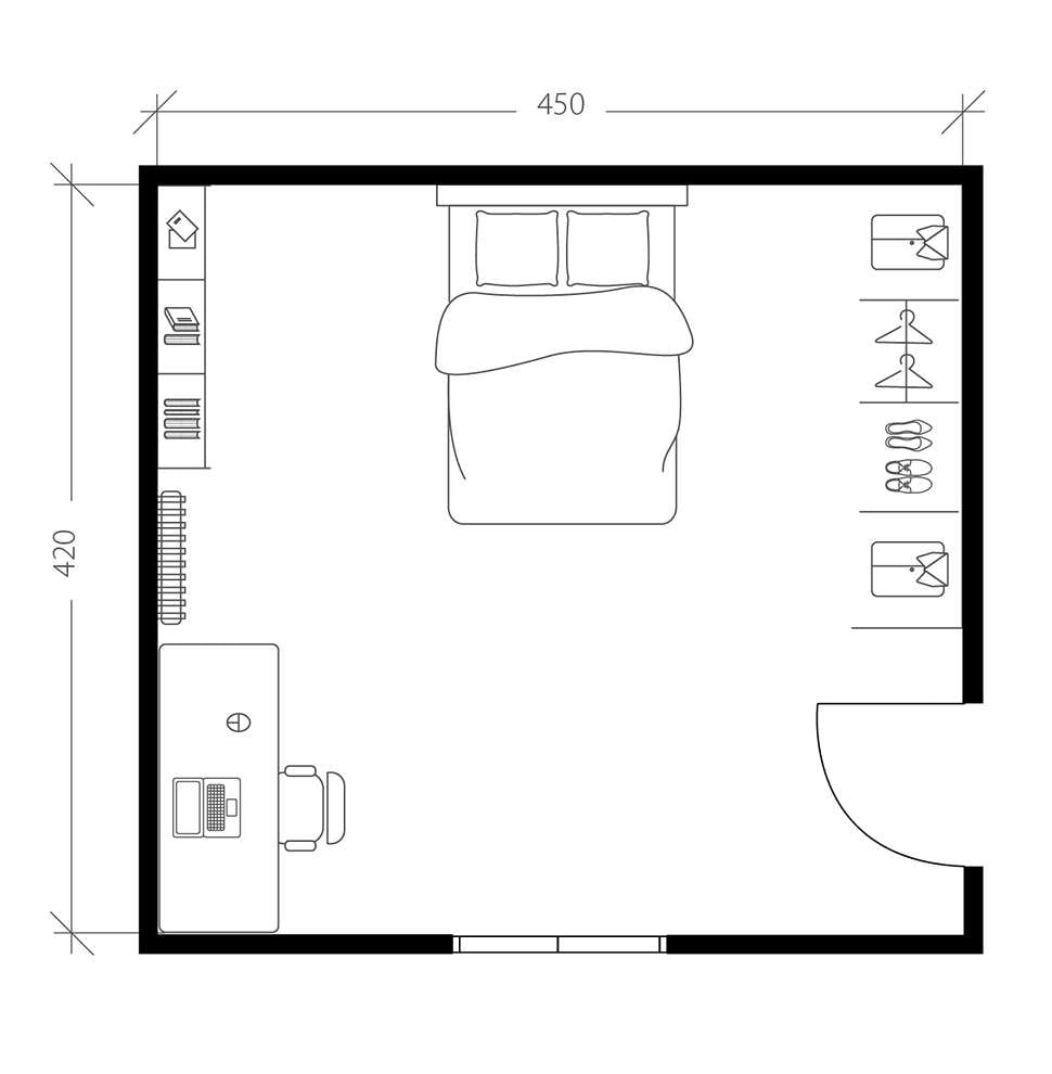 Chambre dressing, plan avant