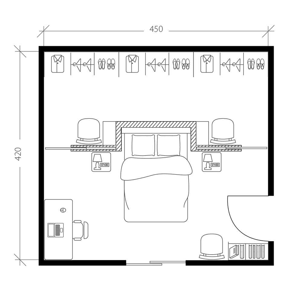 Chambre dressing, plan après