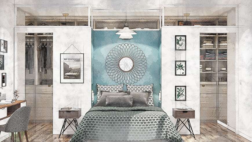 Une chambre dressing