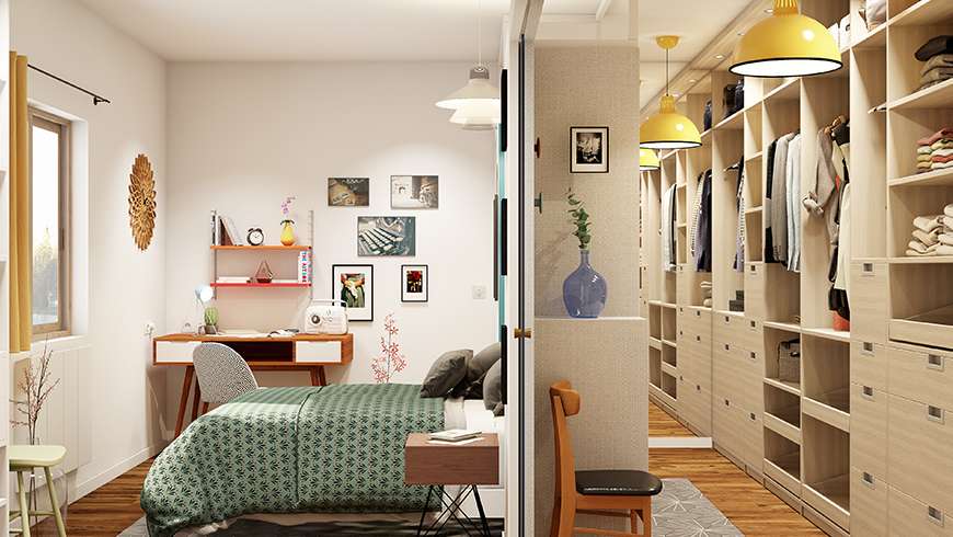 Une chambre dressing