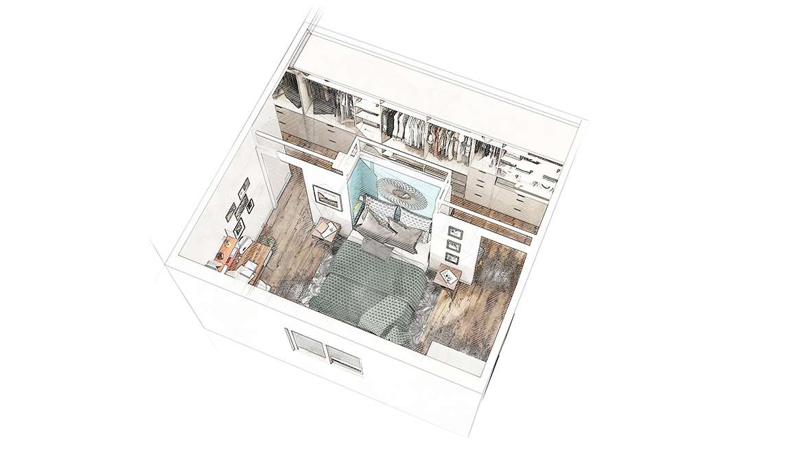 Chambre dressing, vue générale