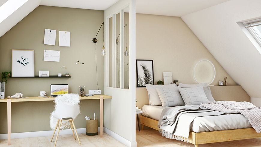 Une chambre scandinave sous les toits