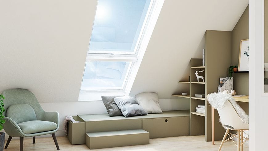 Une chambre scandinave sous les toits