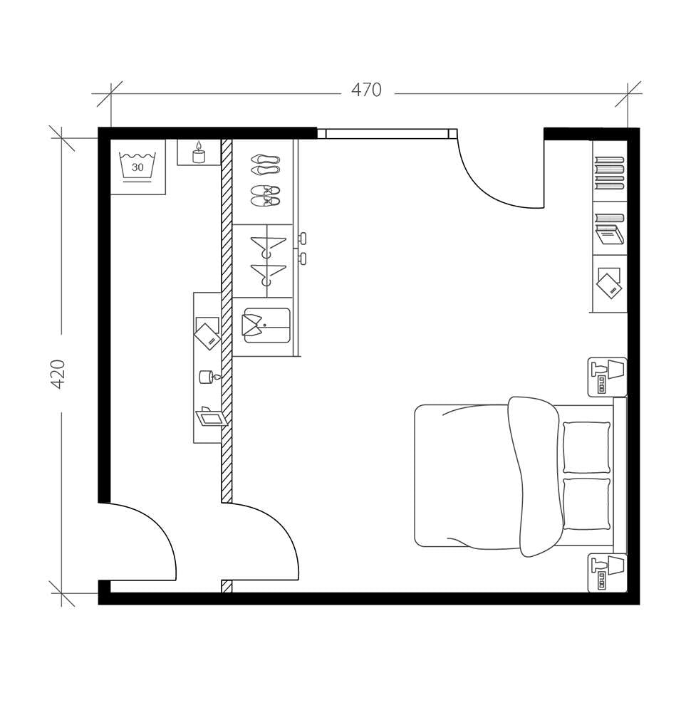 Chambre senior, plan avant