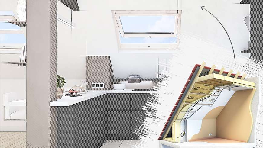 Une cuisine atypique sous les toits