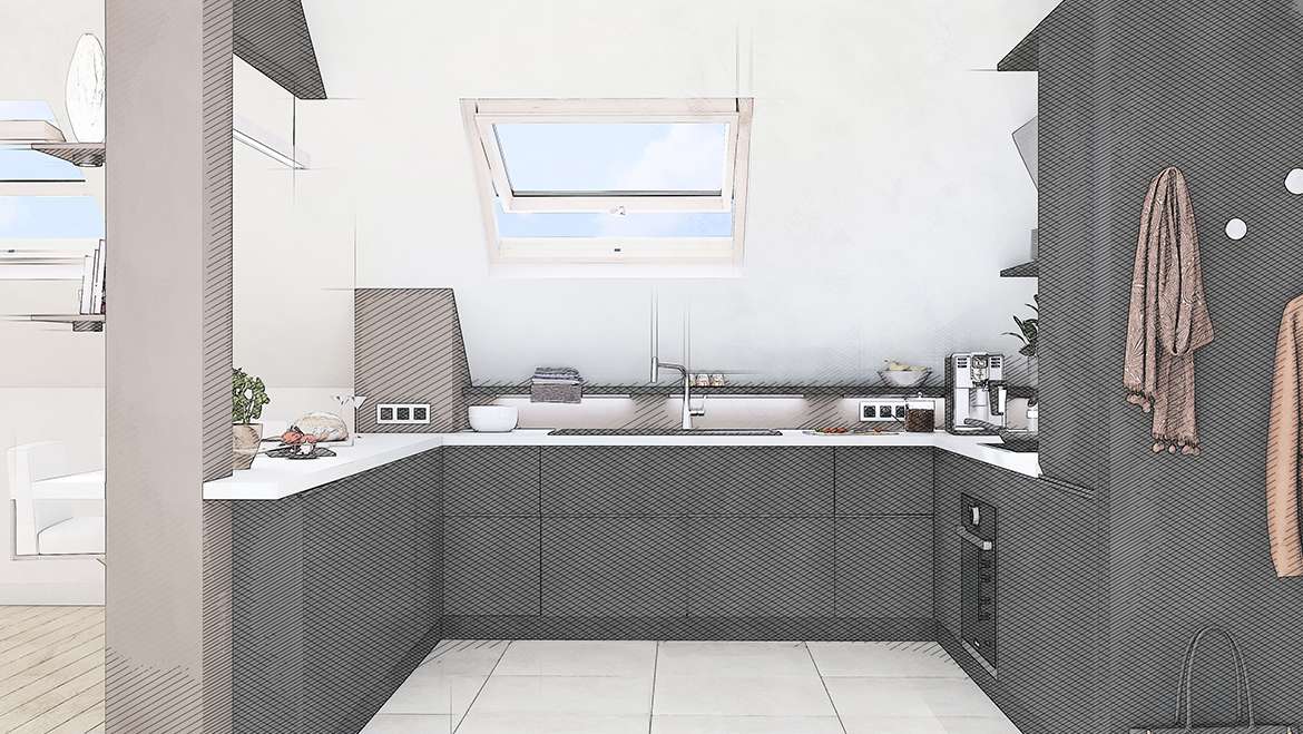 Cuisine atypique sous les toits, vue générale