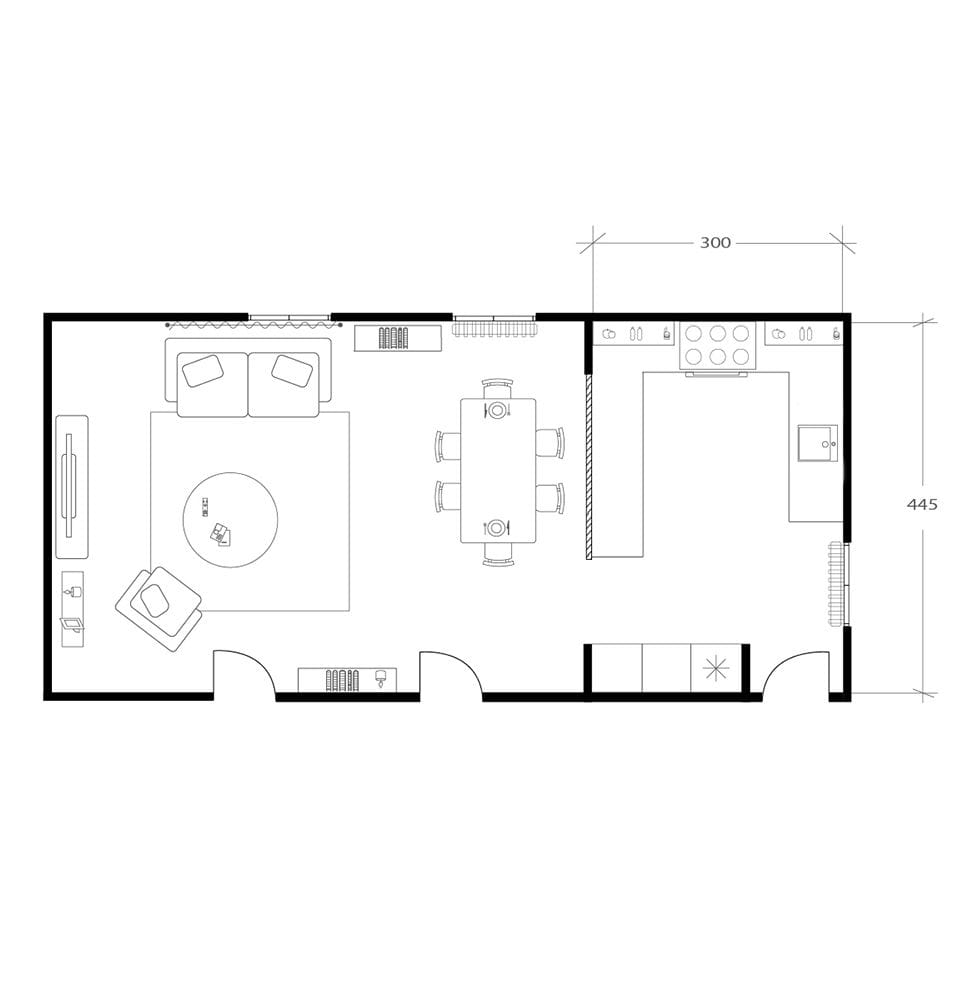 Cuisine classique chic, plan après