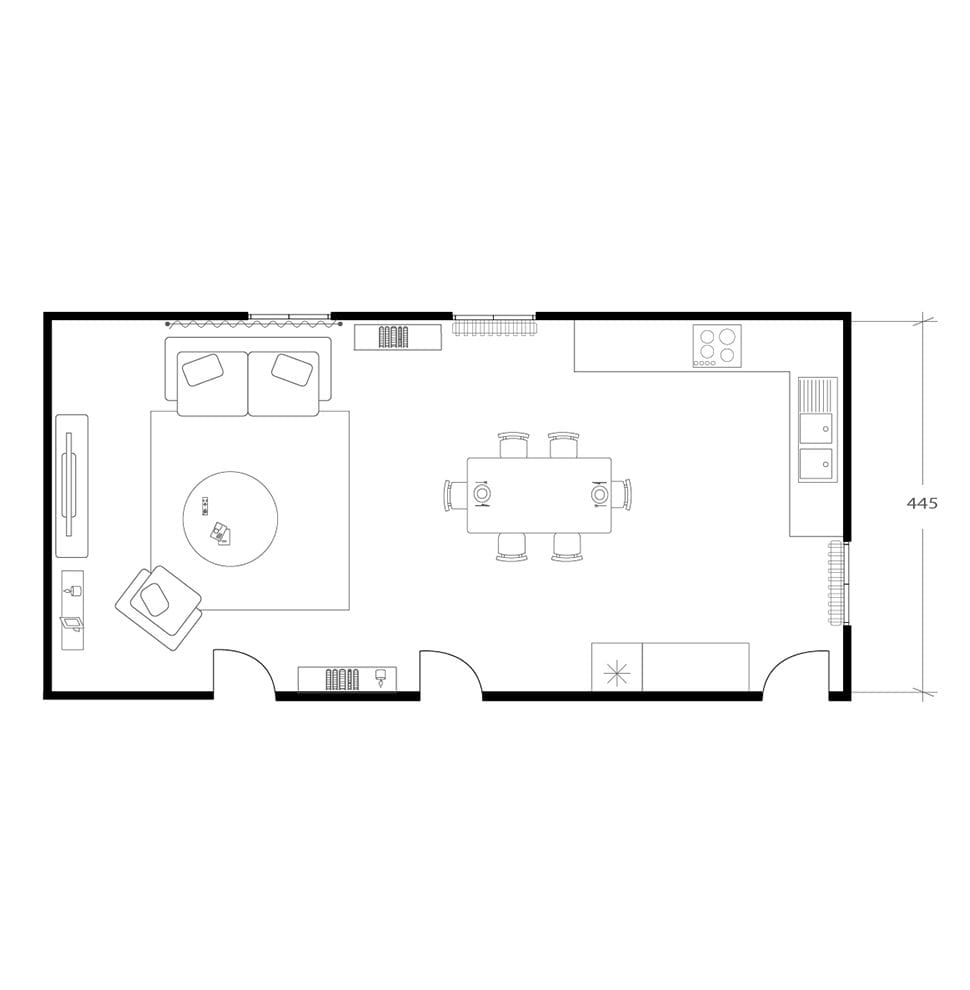 Cuisine classique chic, plan avant
