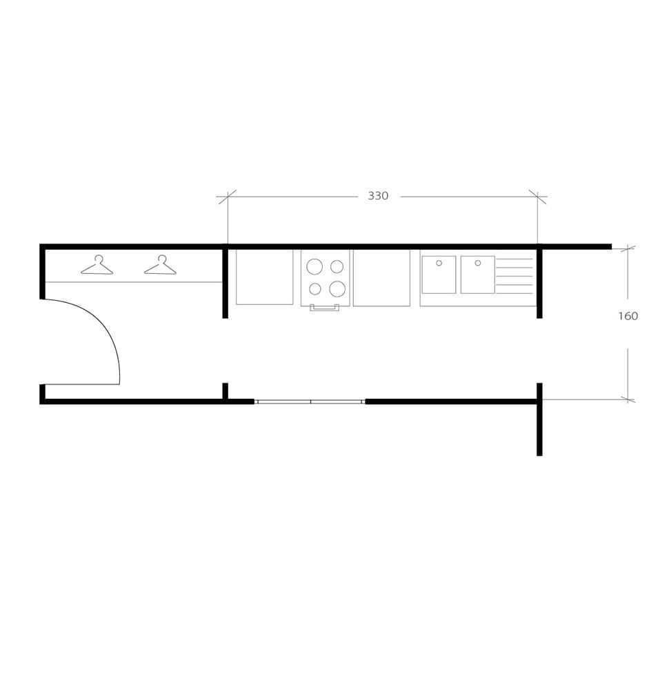 Cuisine en I, plan avant