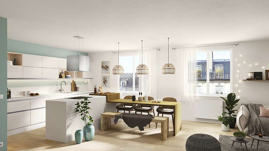 Une cuisine familiale de 15m²