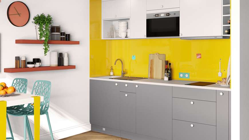Une cuisine intégrée pop
