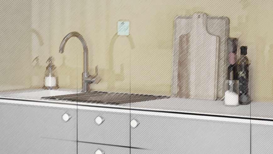 Une cuisine intégrée pop