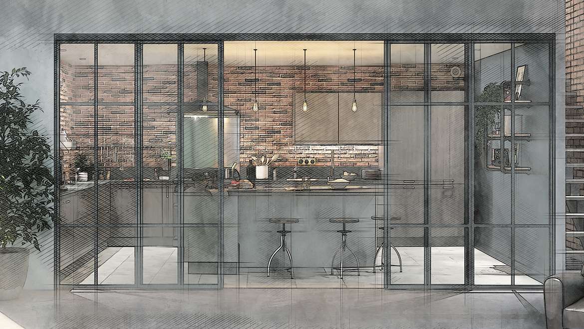 Cuisine loft, vue générale