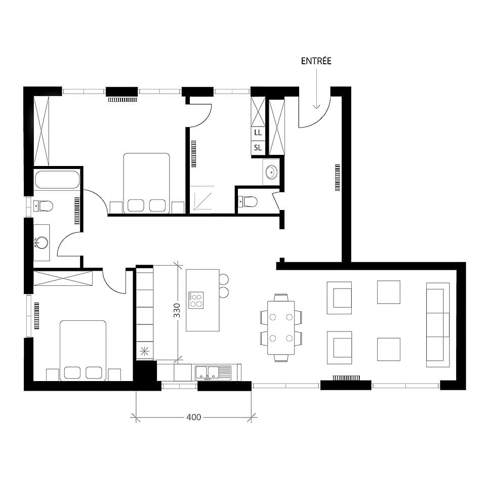 Cuisine moderne et design, plan après