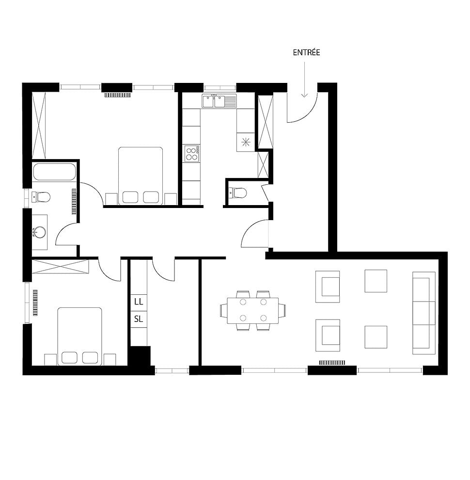 Cuisine moderne et design, plan avant