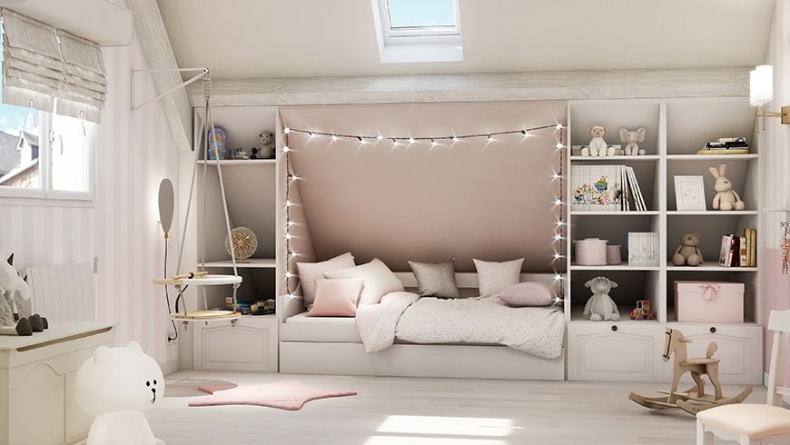 Une chambre et salle de jeu pour fille