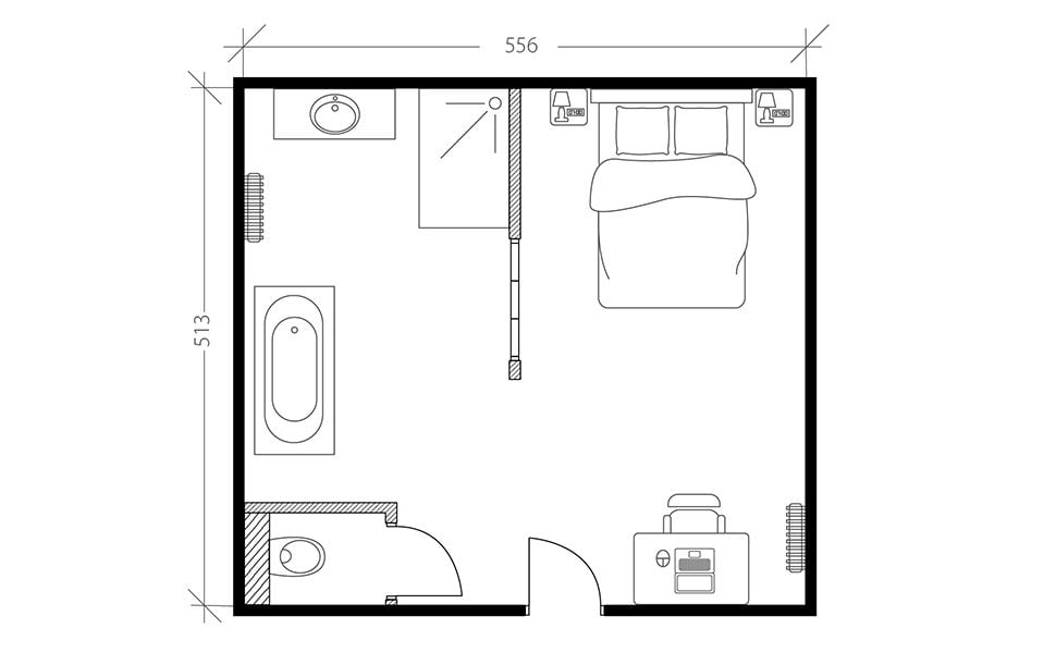 Suite parentale industrielle, plan