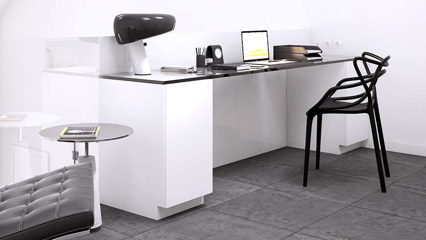 Un bureau en mezzanine dans un salon