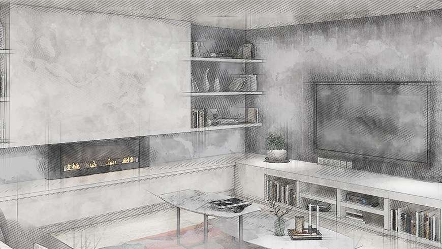 Un bureau en mezzanine dans un salon