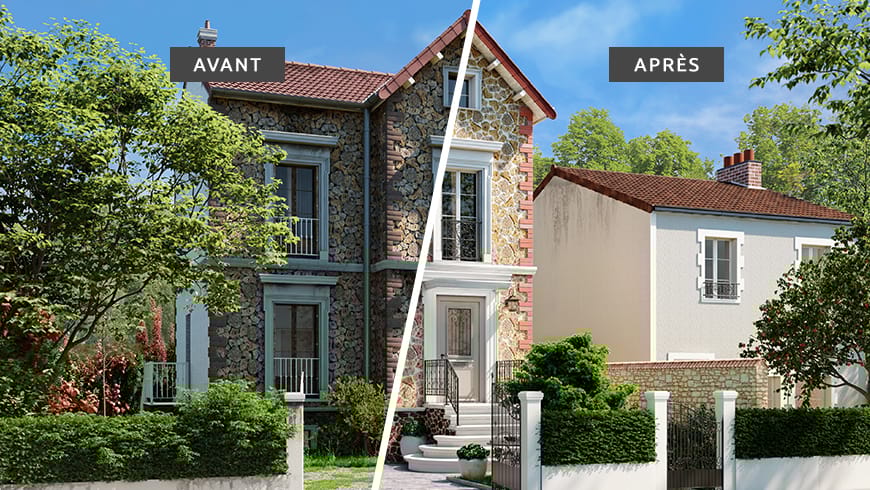 Une façade en meulière