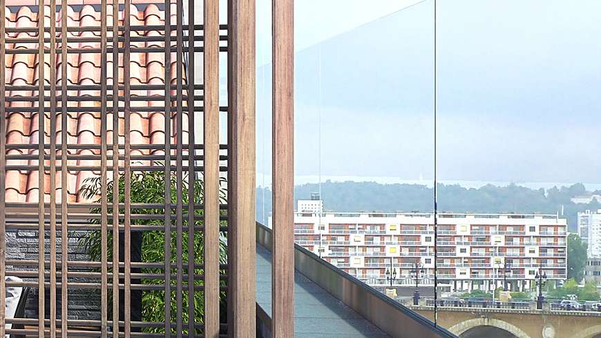 Un jardin zen sur une terrasse