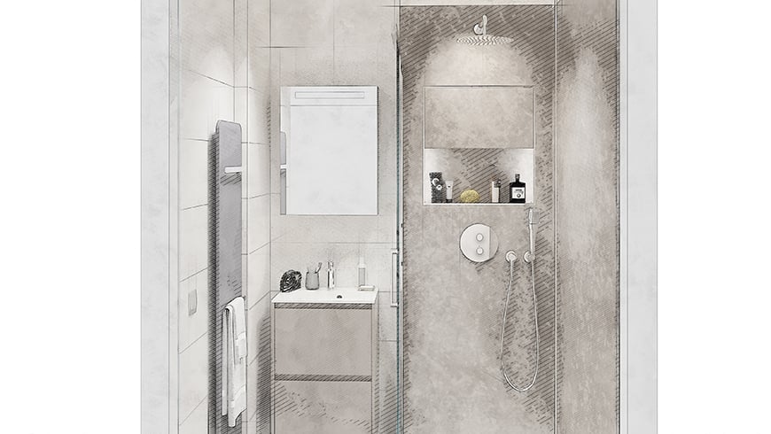 Une petite salle de bain