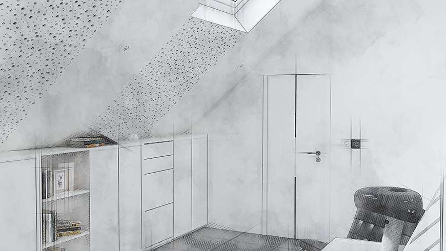 Un bureau en mezzanine dans un salon