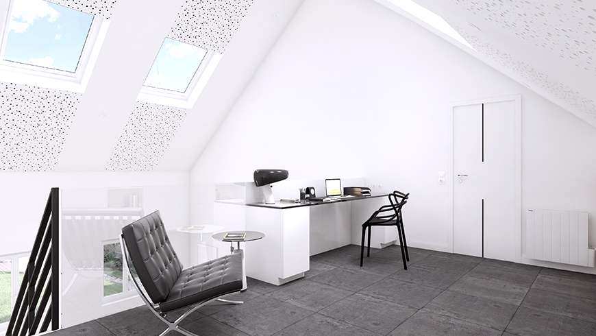 Un bureau en mezzanine dans un salon