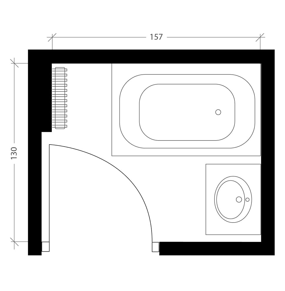 Petite salle de bain, plan avant