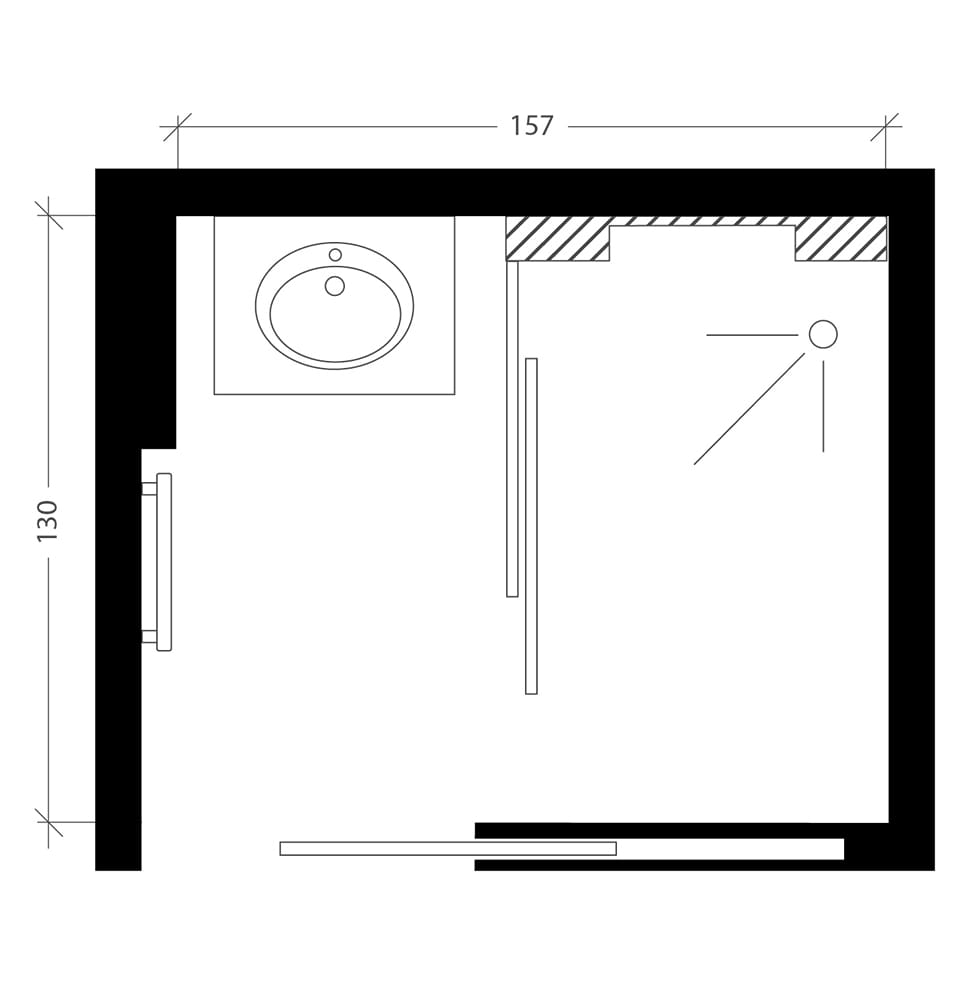 Petite salle de bain, plan après