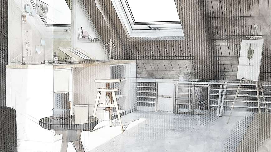 Un salon de lecture et peinture scandinave