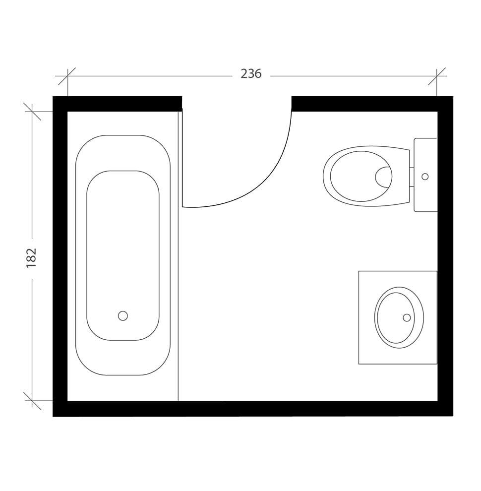 Salle de bain italienne, plan avant