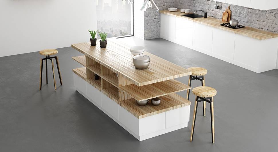 Une cuisine en béton ciré