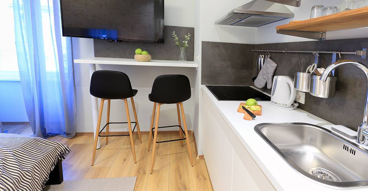 Kitchenette et studio erreur 1 : sous-estimer l’espace de circulation