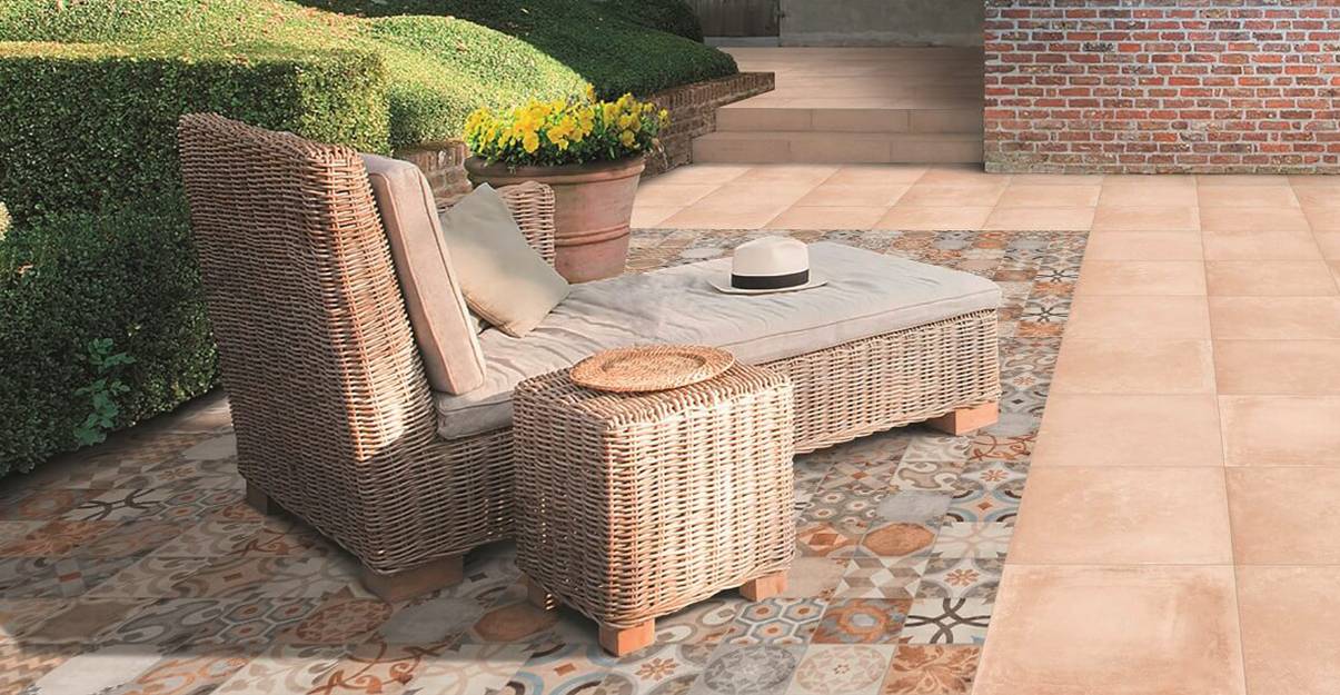 carrelage de terrasse patchwork