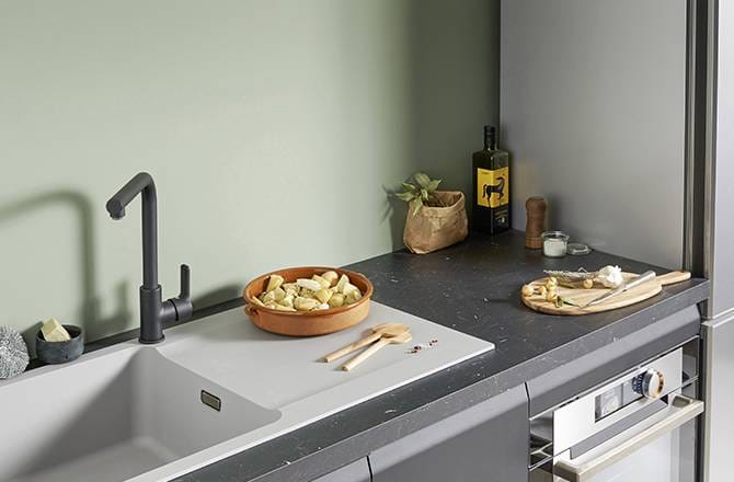 Plan de travail en stratifié imitation marbre