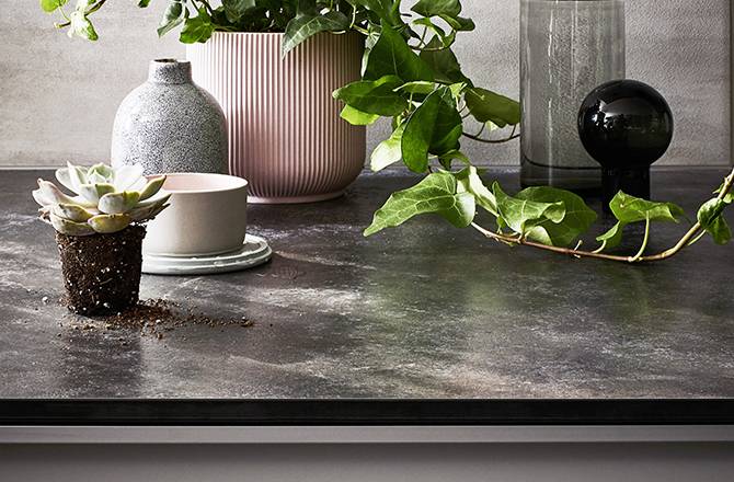 Plan de travail compact imitation pierre