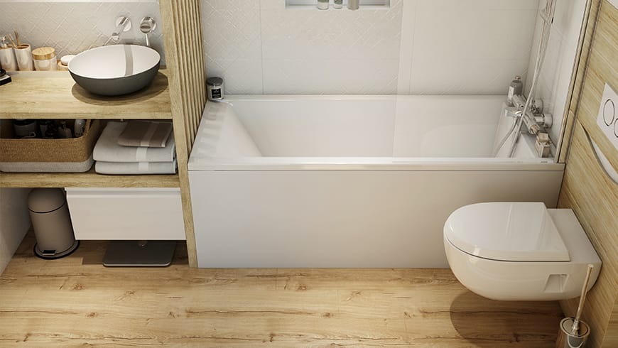 Une salle de bain scandinave